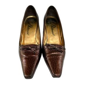 Delman Heels Metallic Brown Pumps
